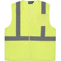S362P ANSI Class 2 Hi-Viz Lime Mesh Economy Vest w/ Pockets (Large)